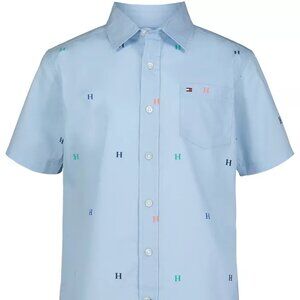 Tommy Hilfiger Kids' Signature Short Sleeve Button-Up Shirt Size L (16-18)